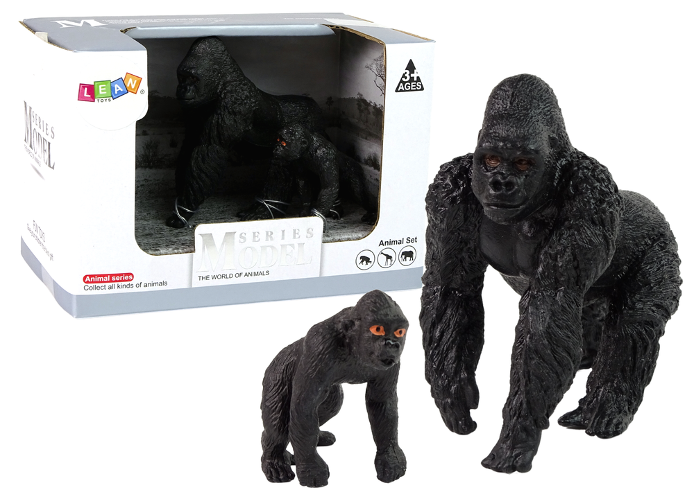 Set Of 2 Gorillas Figurines Animals Of The World Series