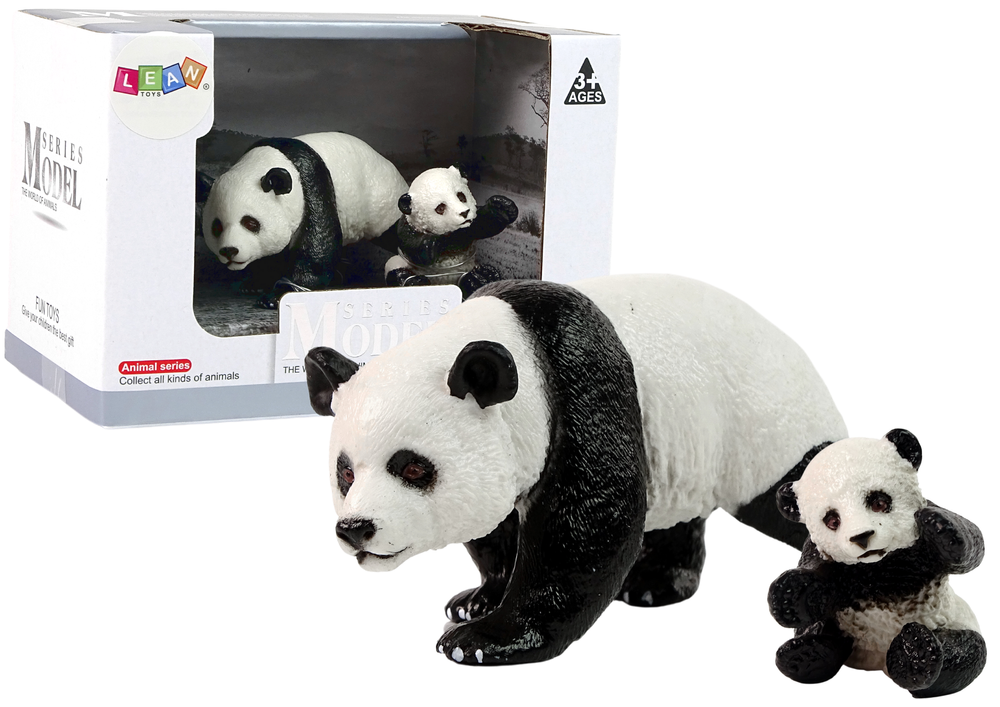 Set Of 2 Panda Figures With A Young Panda Animals Of The World Series