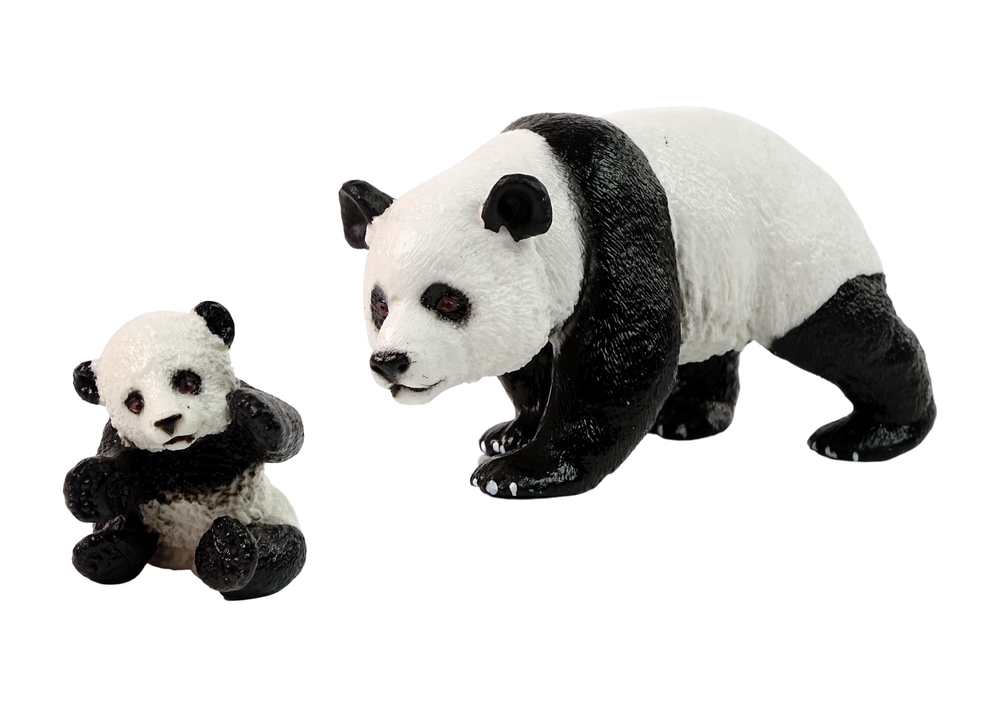 Set Of 2 Panda Figures With A Young Panda Animals Of The World Series