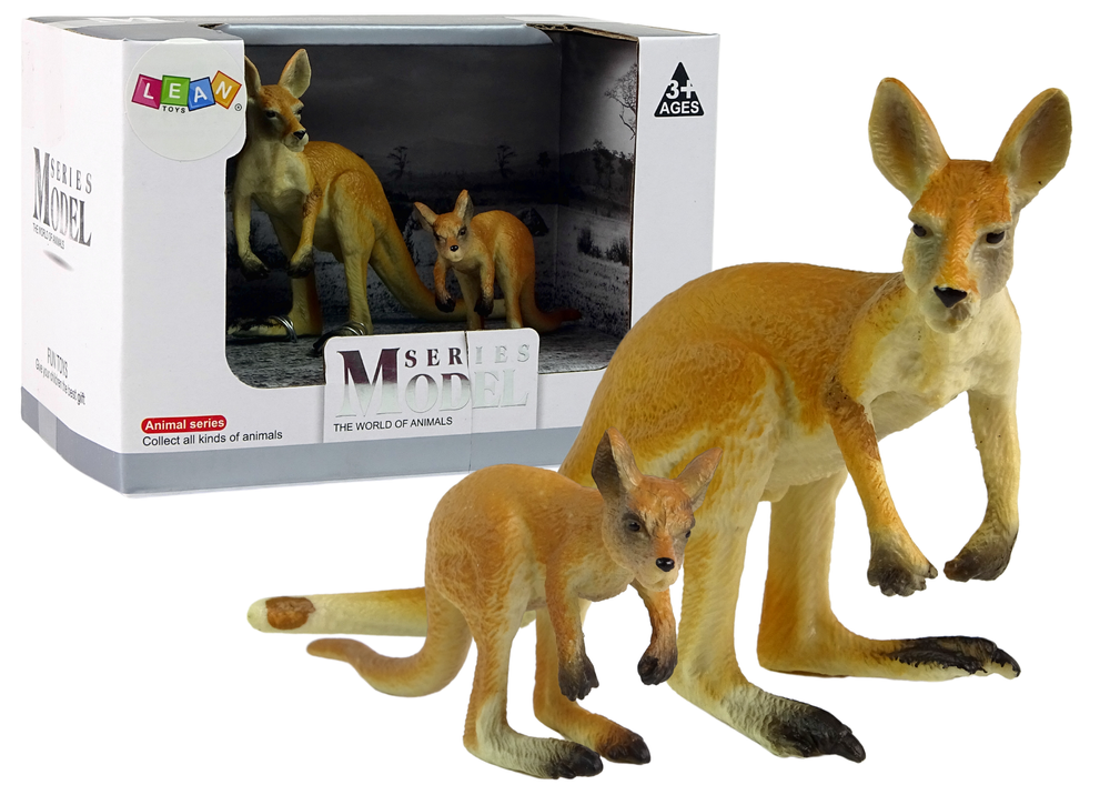 Set Of 2 Figurines Kangaroo With Cub Animals Of The World Series