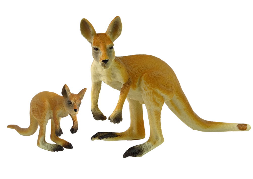 Set Of 2 Figurines Kangaroo With Cub Animals Of The World Series