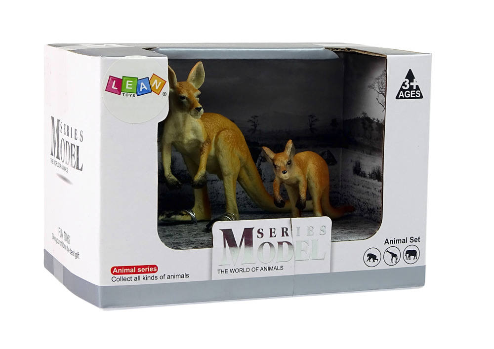 Set Of 2 Figurines Kangaroo With Cub Animals Of The World Series