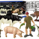 Large Farm Animal Figurine Set + Farmer And Homestead 10 Pieces
