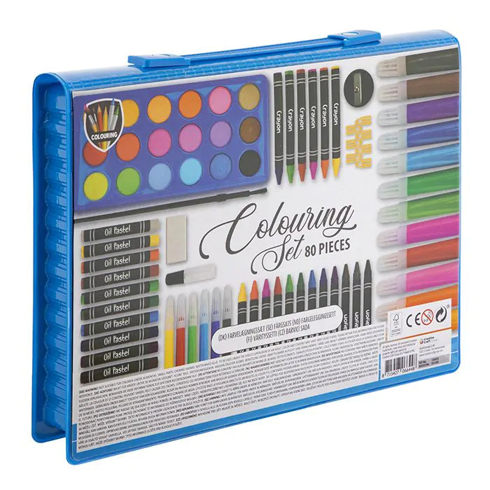 80-piece Coloring Set Of Markers Crayons And Paint