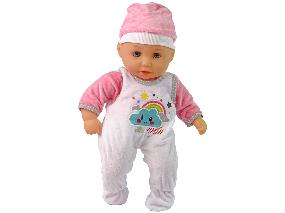 Baby Doll Sound Pacifier Bib Pink White Cloud Pyjamas