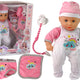 Baby Doll Sound Pacifier Bib Pink White Cloud Pyjamas