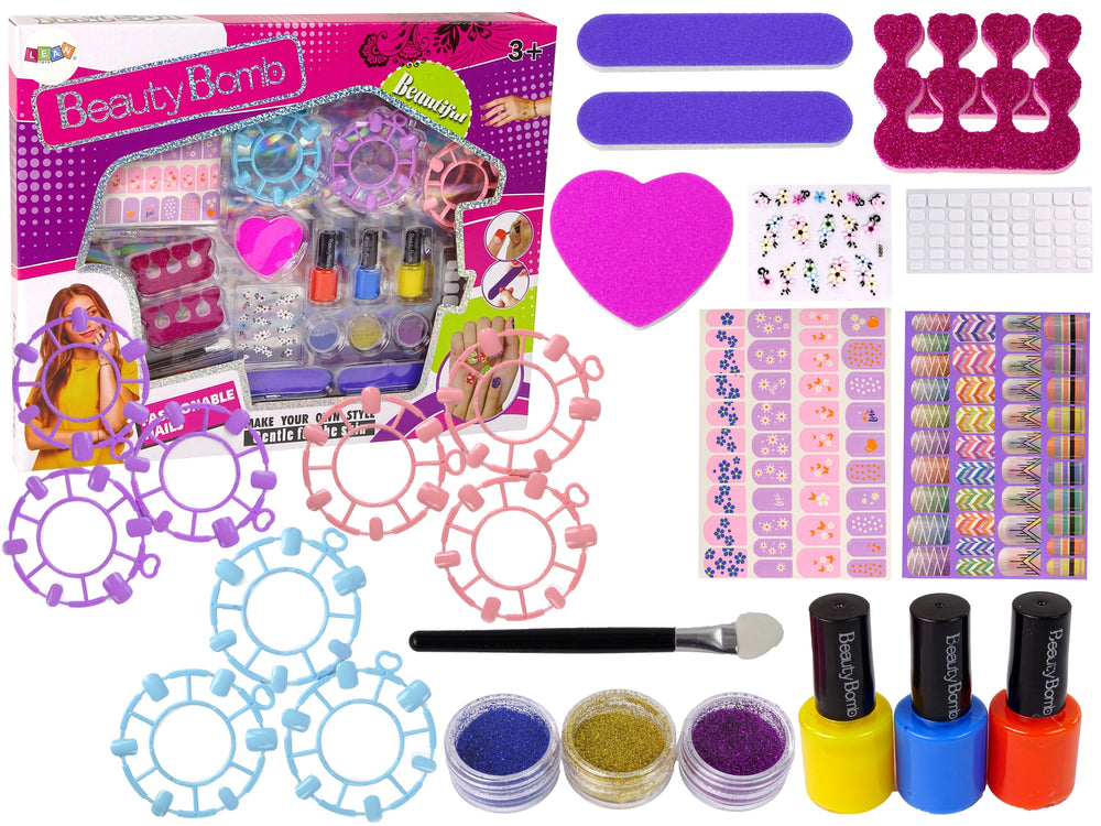 Large Nail Painting Set Nail Lacquers Stickers Separators