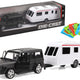 Set Of Vehicles Jeep Black Camper Trailer Metal Elements