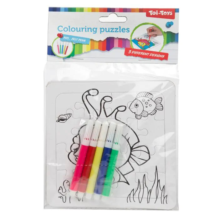 Coloring Puzzles Incl. 5 Markers