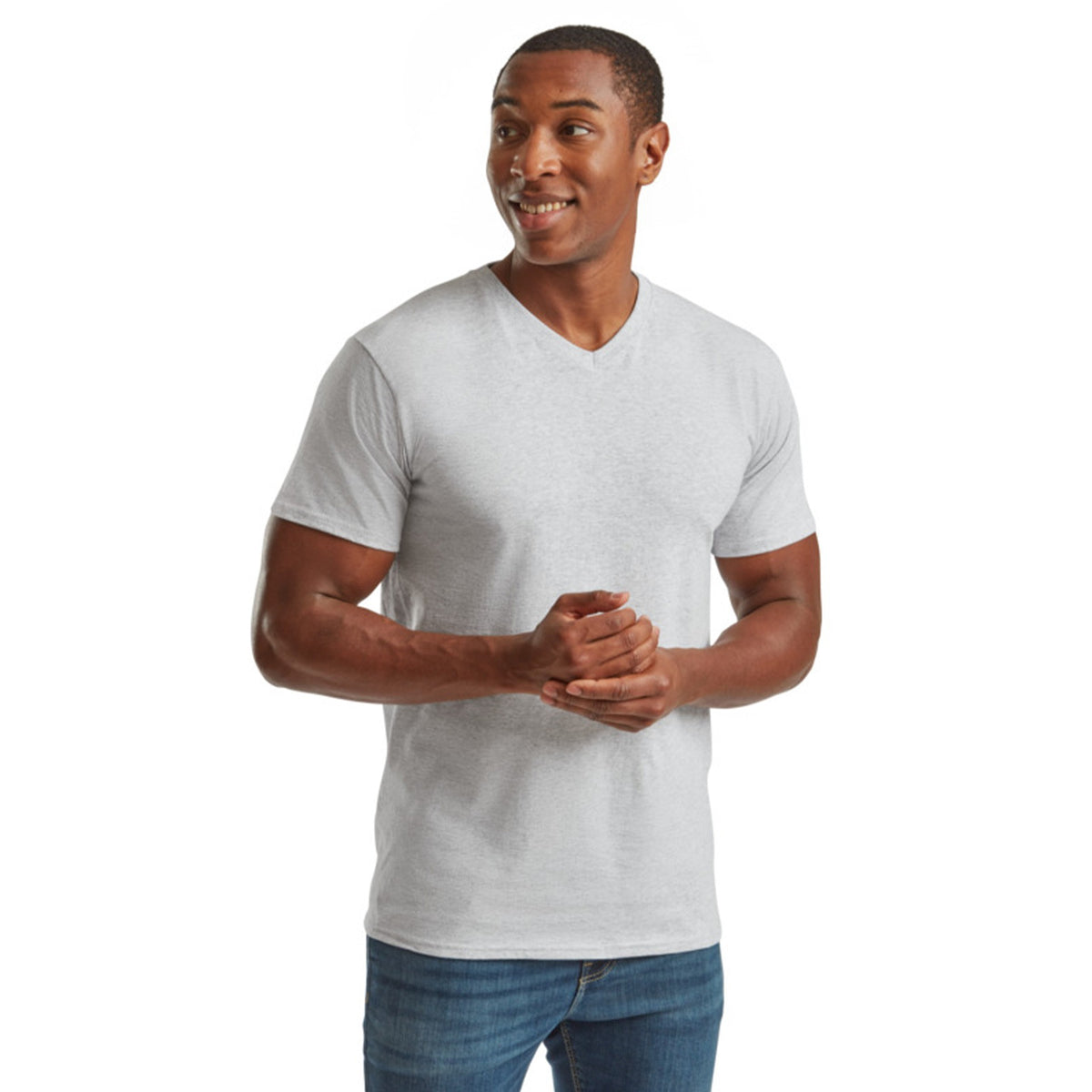 Camiseta Fruit Of The Loom Valueweight V-neck T Adulto Gris