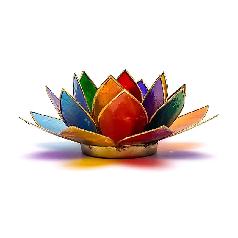 Lotus Atmospheric Light 7 čaker zlatý lem - 13,5 cm