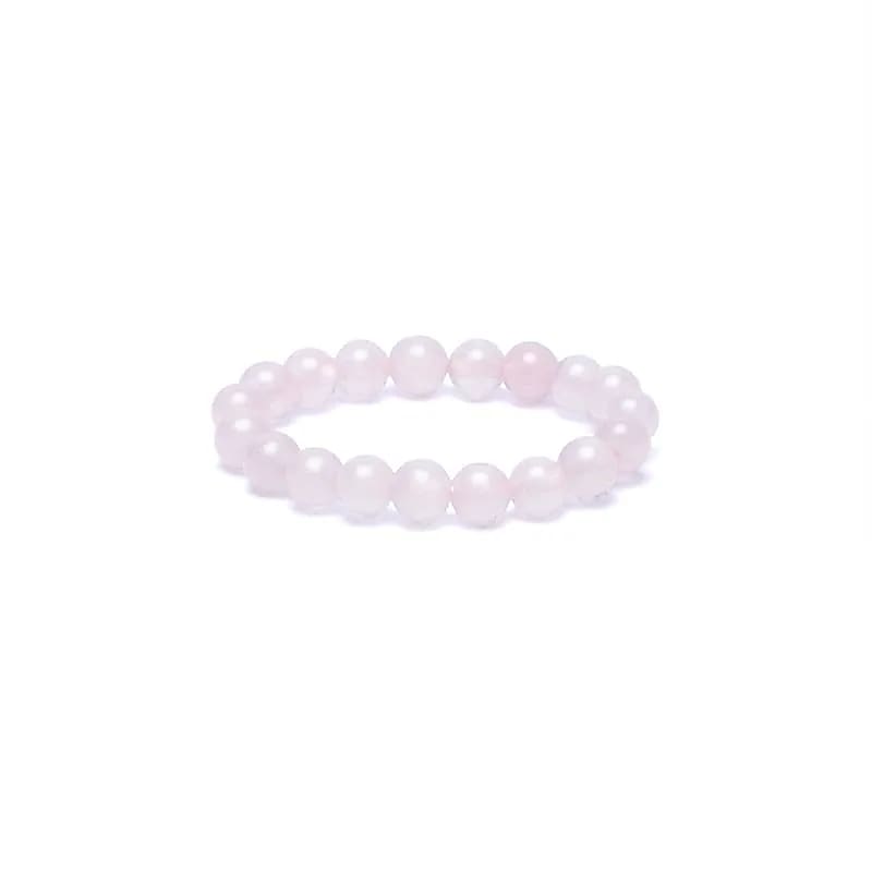 Ring Rose Quartz Elastic --package Of 8 Pcs - 3mm