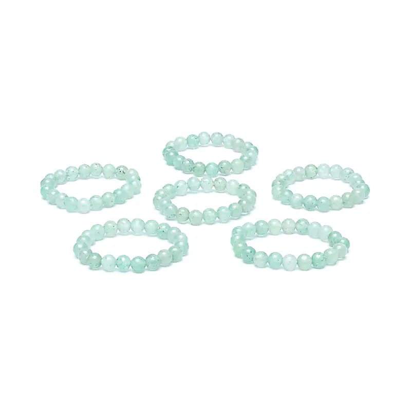 Ring Groene Aventurijn Elastiek --verpakking van 6 stuks - 3 mm