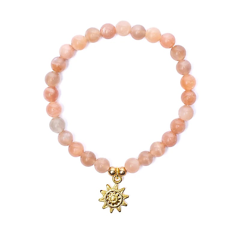Bracciale Sunstone Elastico Con Charm Sole - 6mm Confezione Da 2 Pz