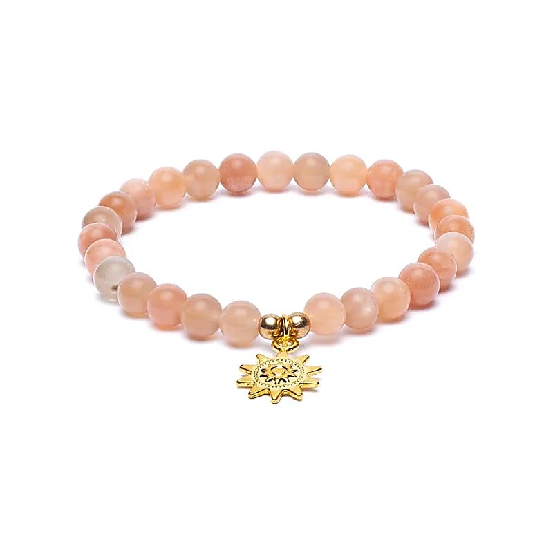 Bracciale Sunstone Elastico Con Charm Sole - 6mm Confezione Da 2 Pz