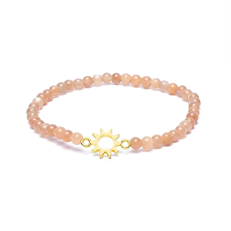 Bratara Sunstone Elastic With Sun Charm --pachet De 2 Buc - 4mm