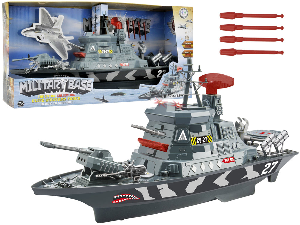 Military Set Military Ship Battle Army Cannons Lights Sounds