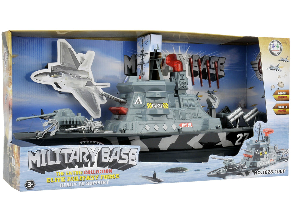 Military Set Military Ship Battle Army Cannons Lights Sounds