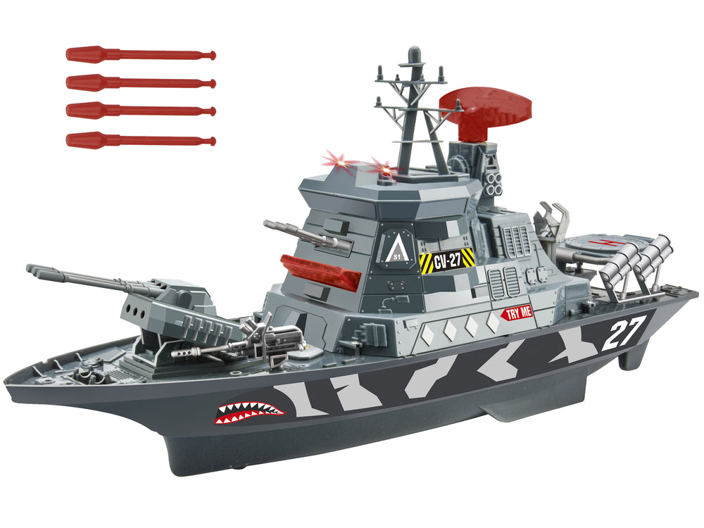 Military Set Military Ship Battle Army Cannons Lights Sounds