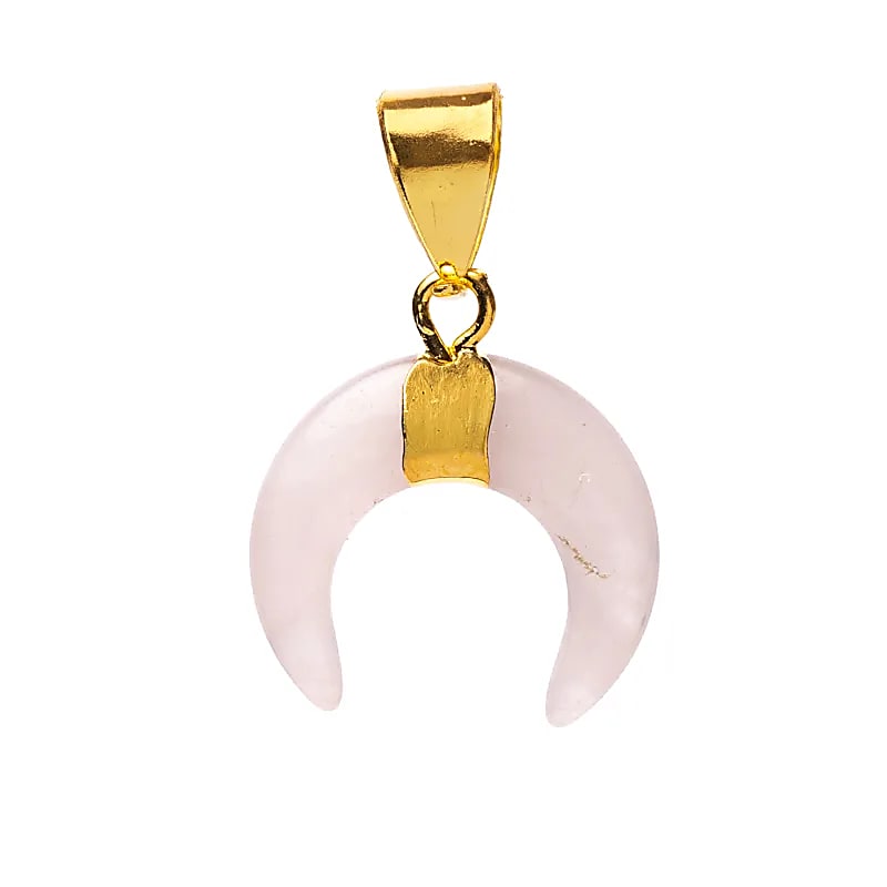 Crescent Moon Pendel Rose Quartz - ±2cm Paket med 3 st
