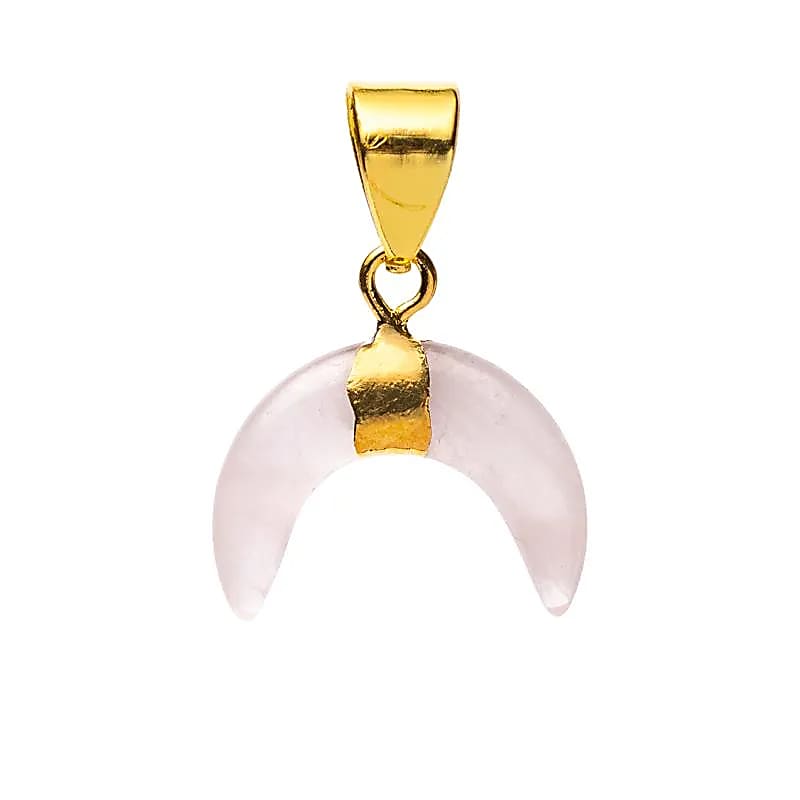 Crescent Moon Pendel Rose Quartz - ±2cm Paket med 3 st