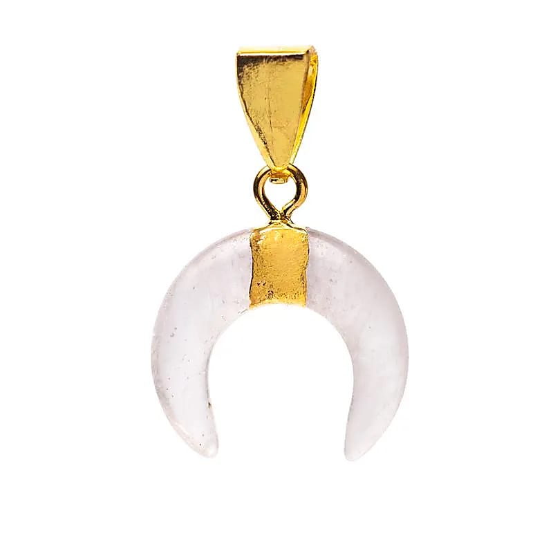 Halvmåne vedhæng Rock Crystal --pakke med 3 stk - ±2cm