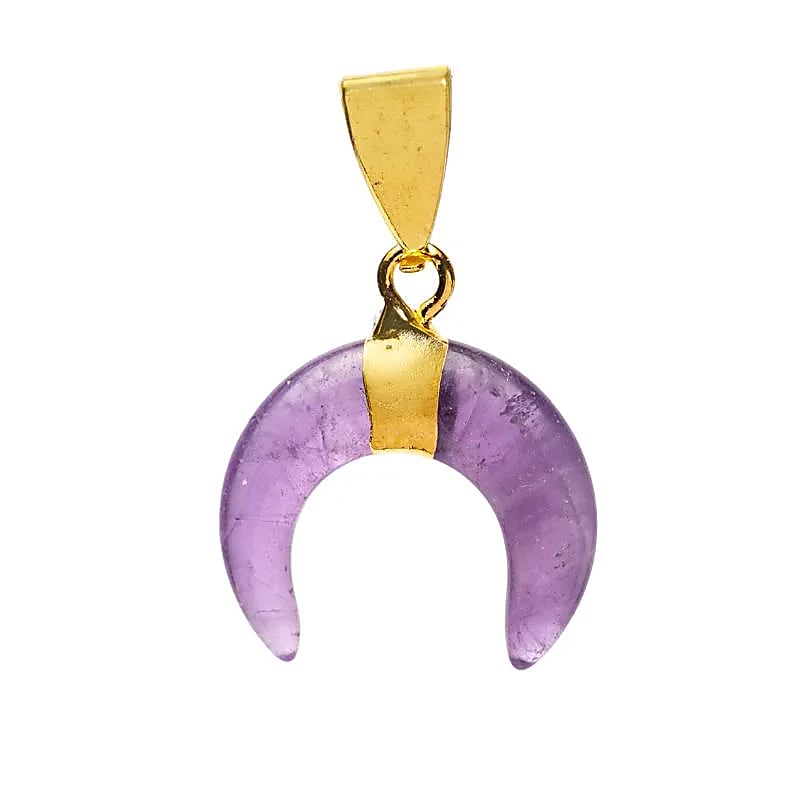 Halve maan hanger Amethist --pakket van 3 stuks - ±2cm