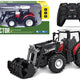 Red Remote Controlled Tractor 2.4g Moving Bucket 1:24