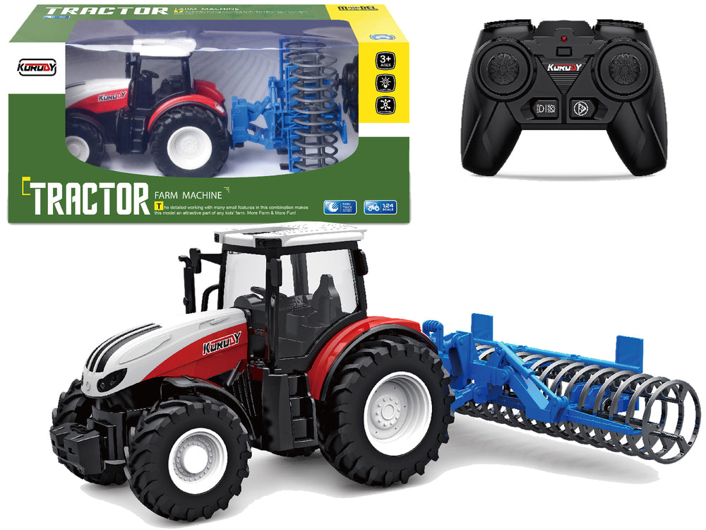 Remote-controlled Tractor Roller 2.4g Rubber Wheels