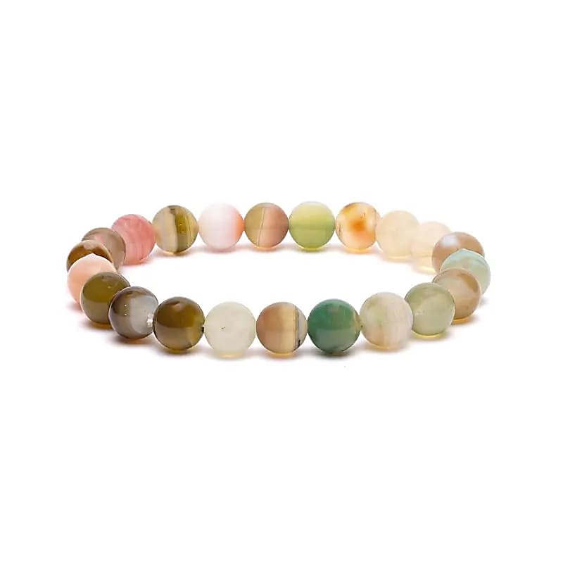Blandat Agat Armband Elastiskt --paket med 2 st - ±0,8 Cm