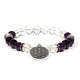 Bracelet Rock Crystal/amethyst + Flower Of Life --package Of 2 Pcs - 8 Mm