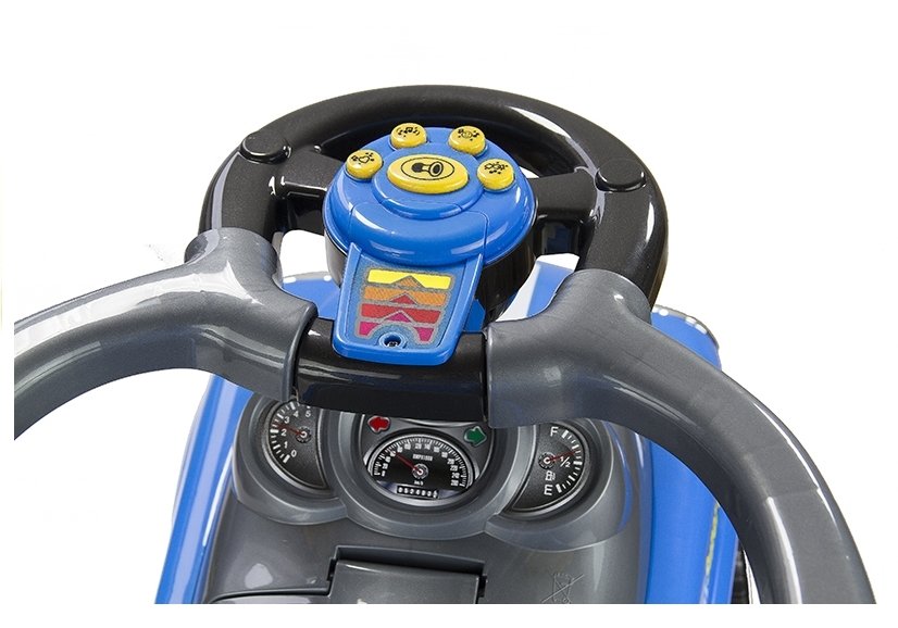 Coupe Car Manual Ride On With Parent Handle - Blue