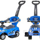Coupe Car Manual Ride On With Parent Handle - Blue