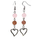 Earrings Rose Quartz/strawberry Quartz With Heart --package Of 5 Pcs - 8mm