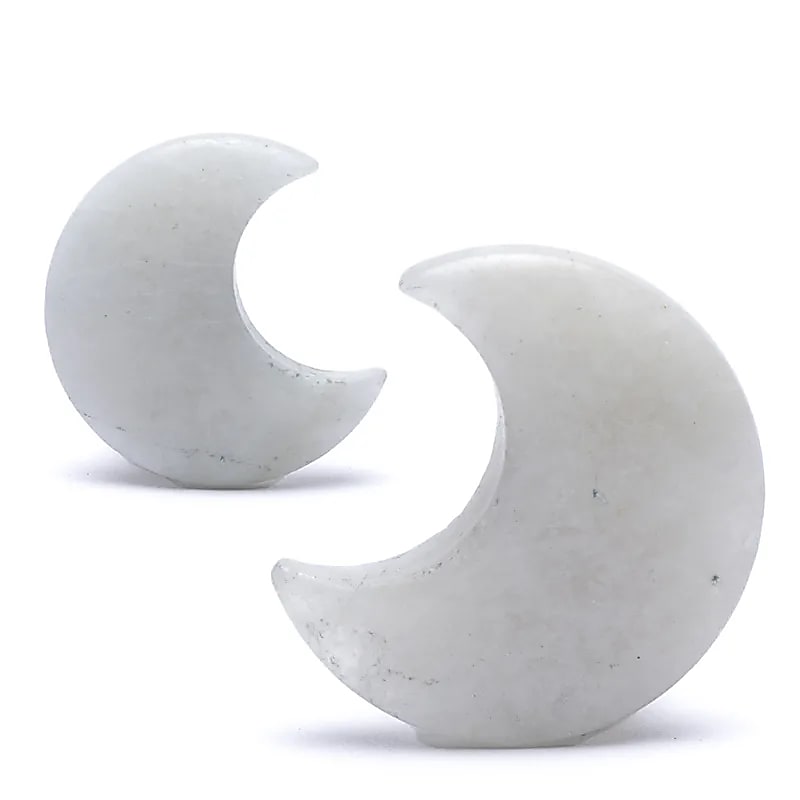 Moonshaped Gemstone Moonstone - 4 Cm Pacáiste As 2 ríomhaire