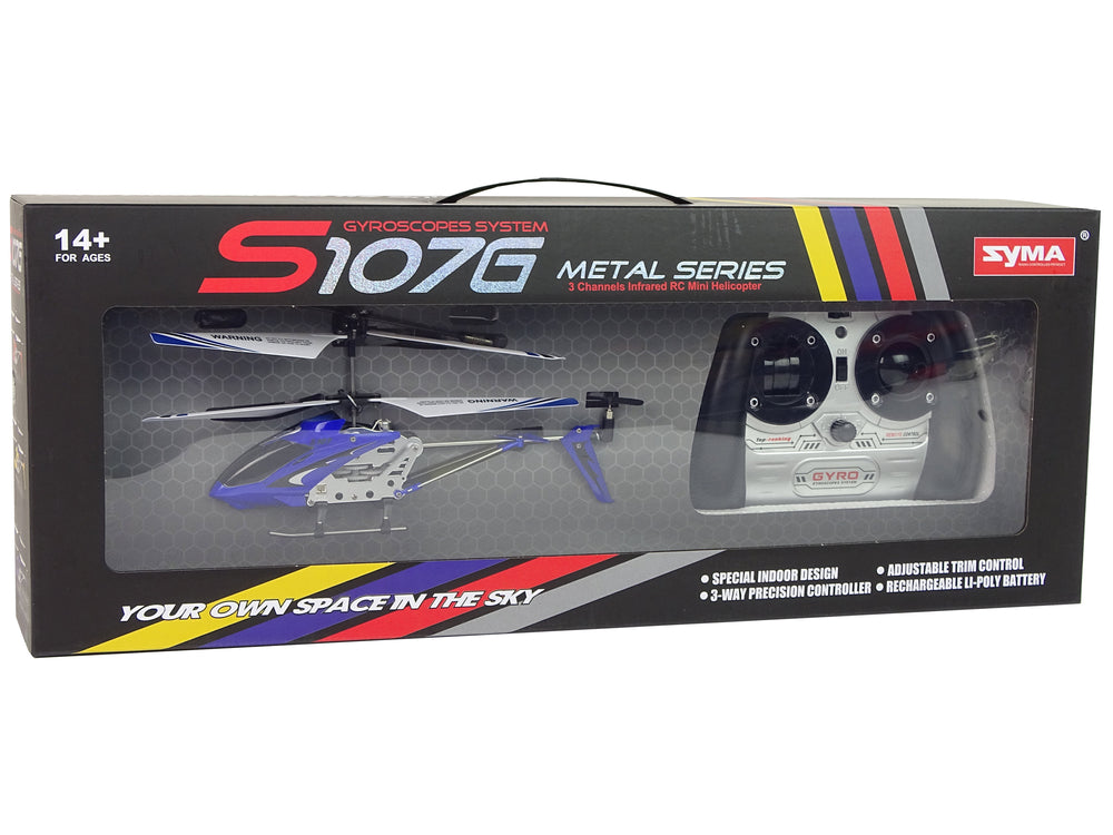 Syma S107g Helicopter + Remote Control + Rechargeable Battery Blue