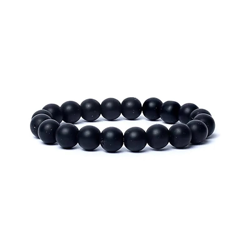 Náramek Black Onyx Mat Finish Aa Kvalitní elastický - 1,0 cm