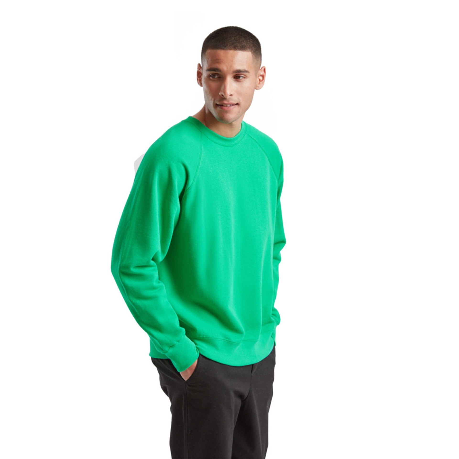 Felpa Fruit Of The Loom Classic Raglan Adulto Verde Kelly
