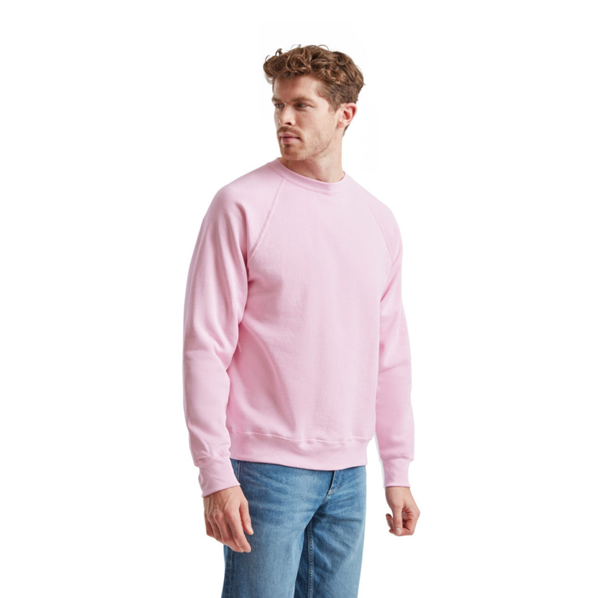 Sweatshirt Fruit Of The Loom Klassisk Raglan Vuxen Rosa Claro