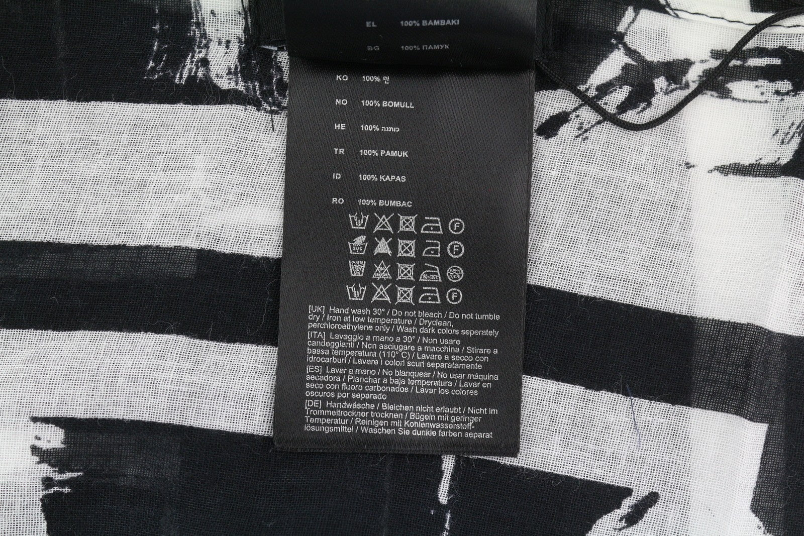 Antony Morato női sálfekete fehér pamut mintás pakolás unisex