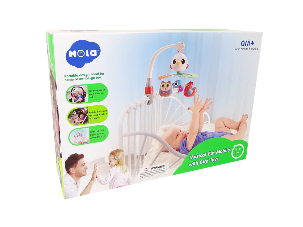 Colourful Birds Melody Carrousel For Baby's Cot And Stroller