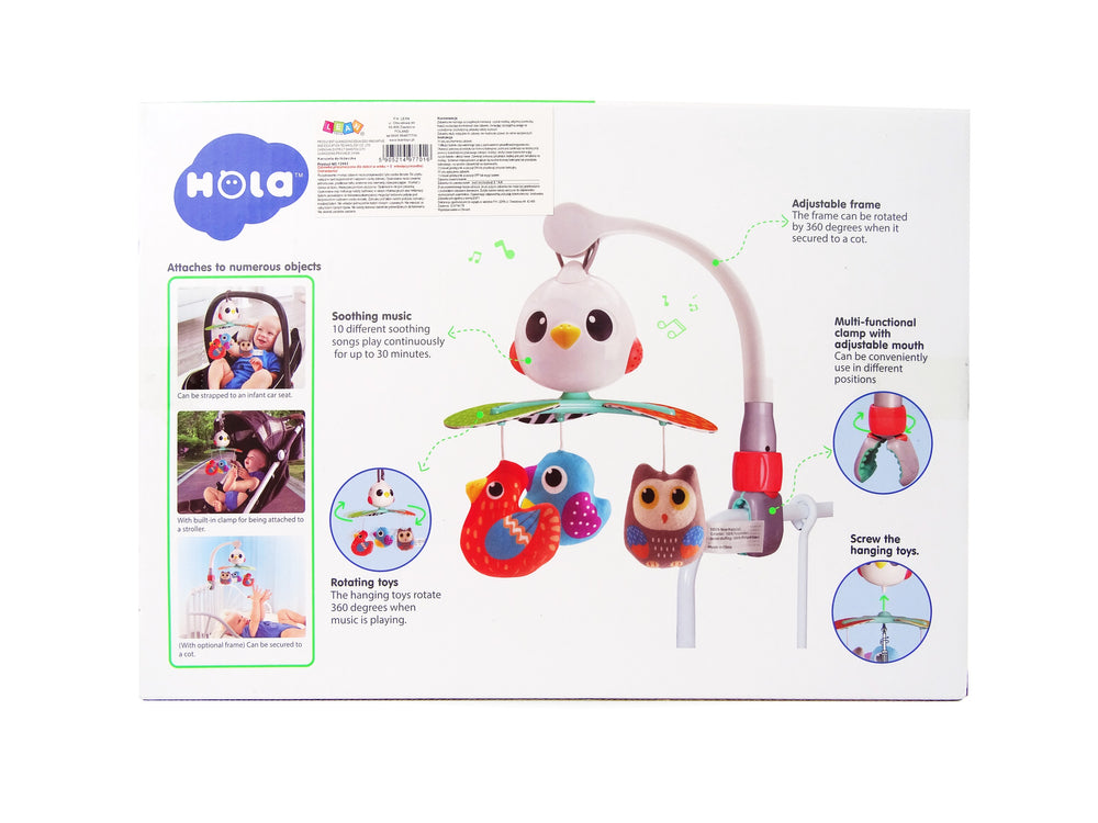 Colourful Birds Melody Carrousel For Baby's Cot And Stroller