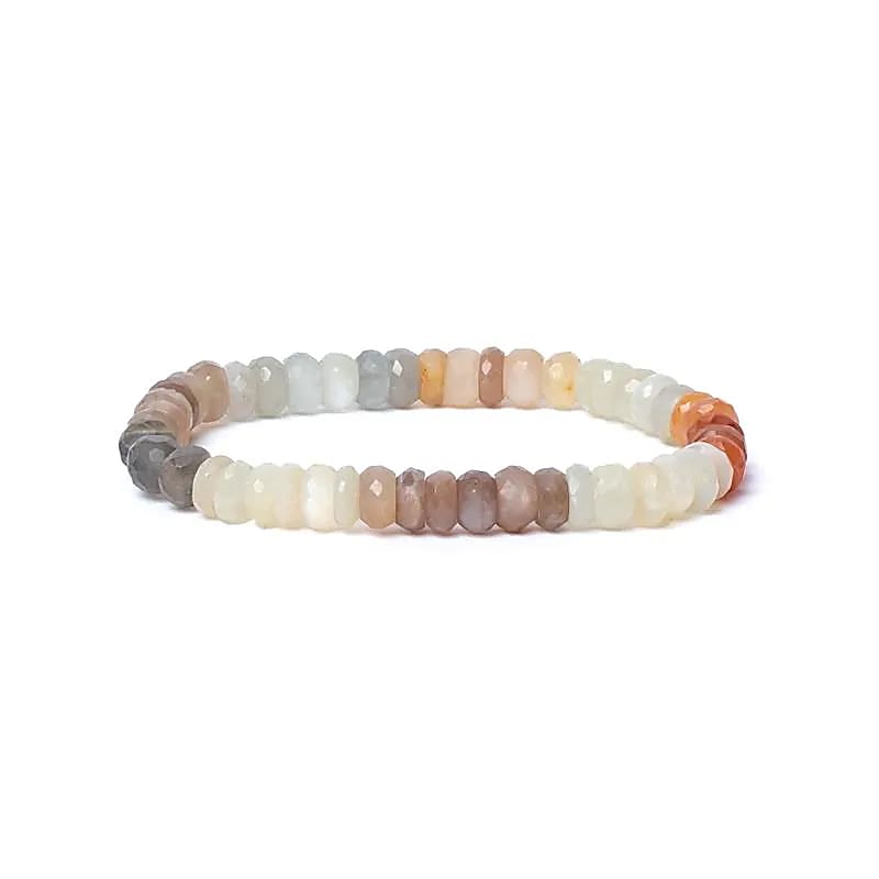 Bratara Multicolor Moonstone Facet Aa Quality Elastic - 0,8 Cm