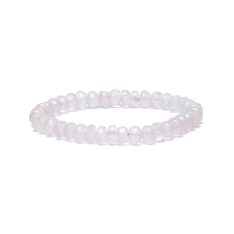 Bratara Rose Quartz Facet Aa Quality Elastic - 0.6 Cm
