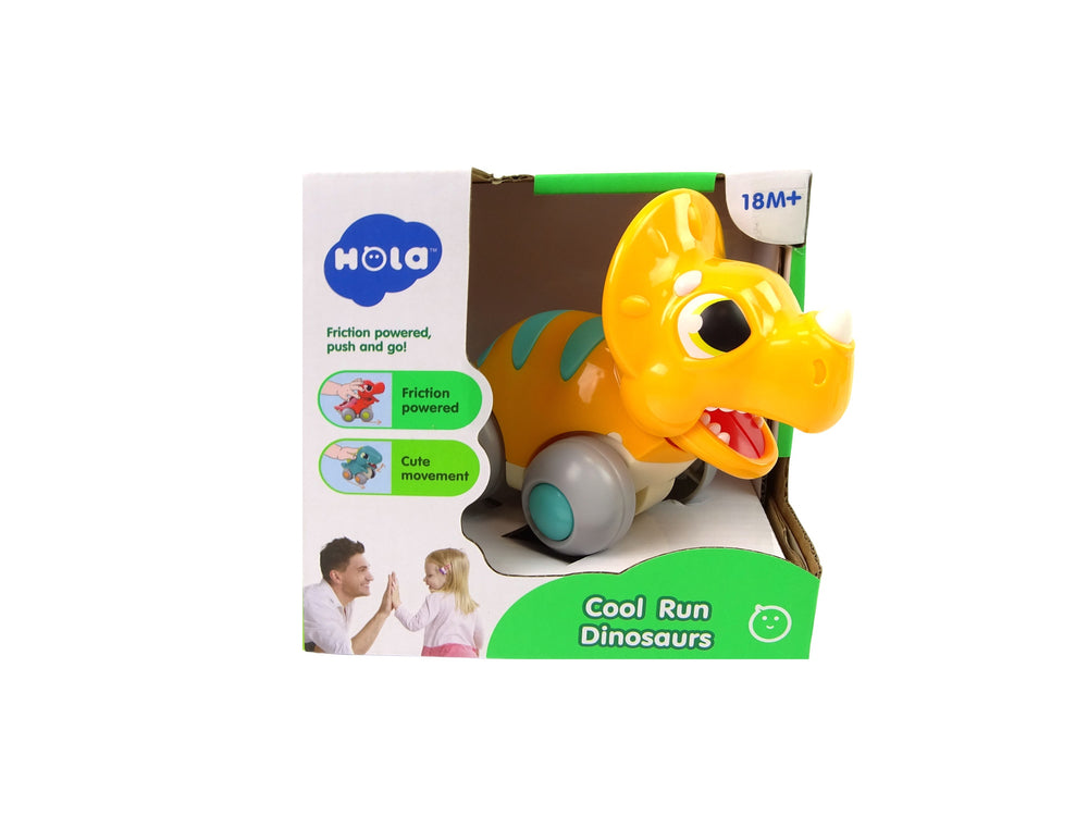 Dinosaur On Wheels Yellow Triceratops Figurine