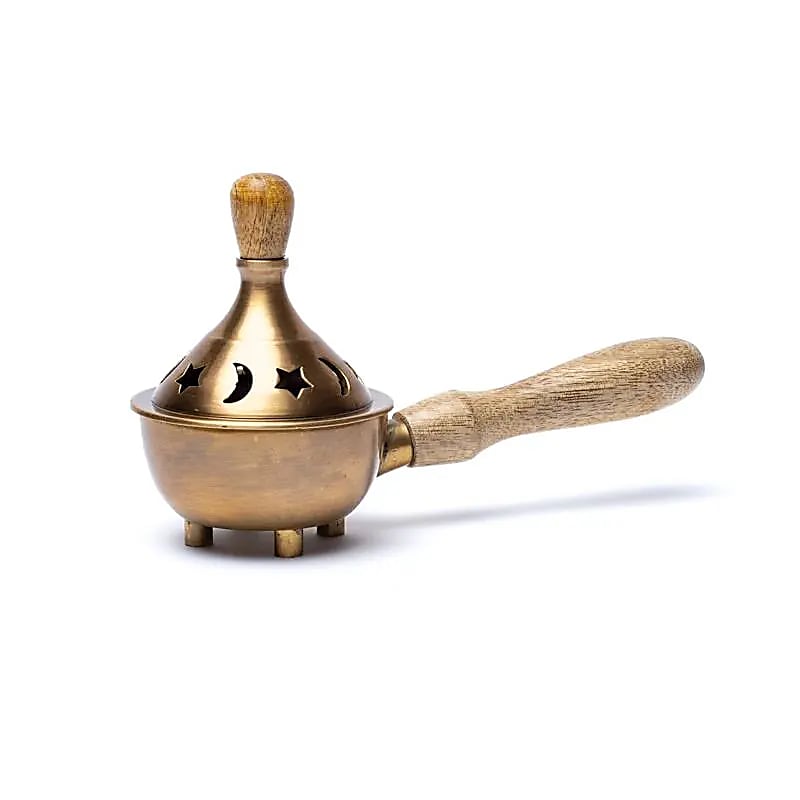Brass Incense Burner With Handle - 17.5x8cm