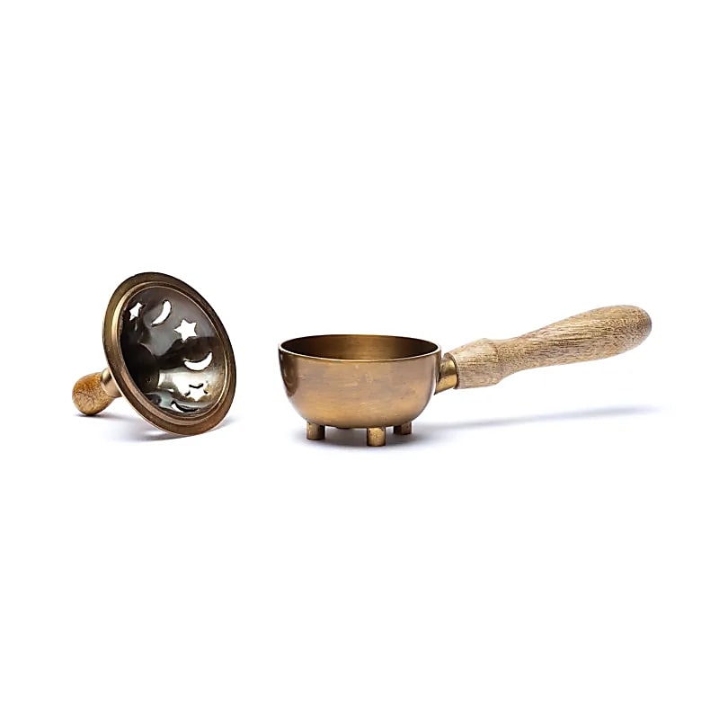 Brass Incense Burner With Handle - 17.5x8cm