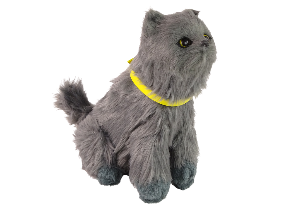 Interactive Plush Kitty Soft Fur Stroke Its Head And Learn Its Functions