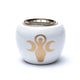 Incense Burner White & Gold Goddess Symbol --set Of 2 Pcs - 9x7cm