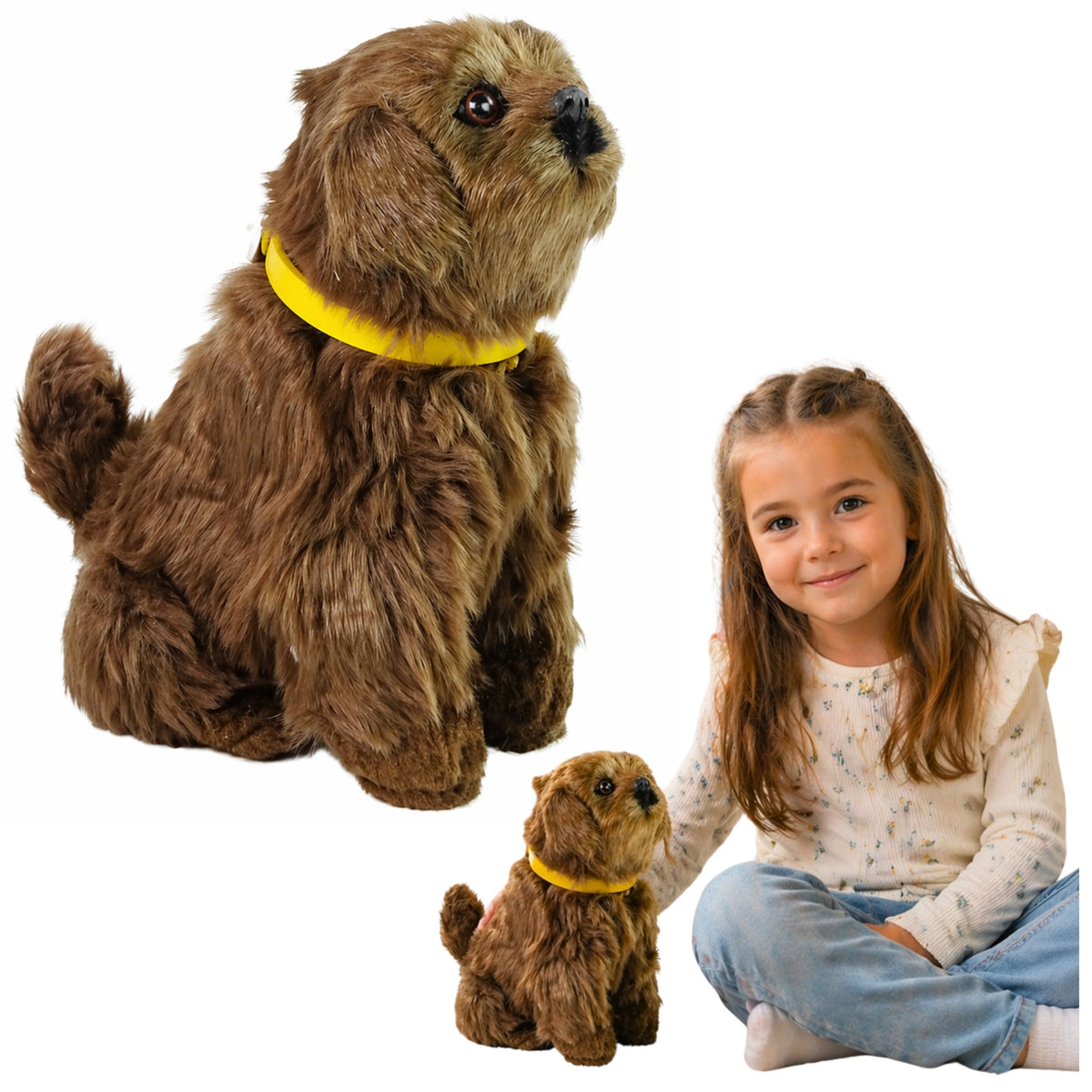Interactive Plush Dog Soft Fur Stroke Its Head And Learn Its Functions